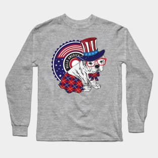 Funny dog hello America Long Sleeve T-Shirt